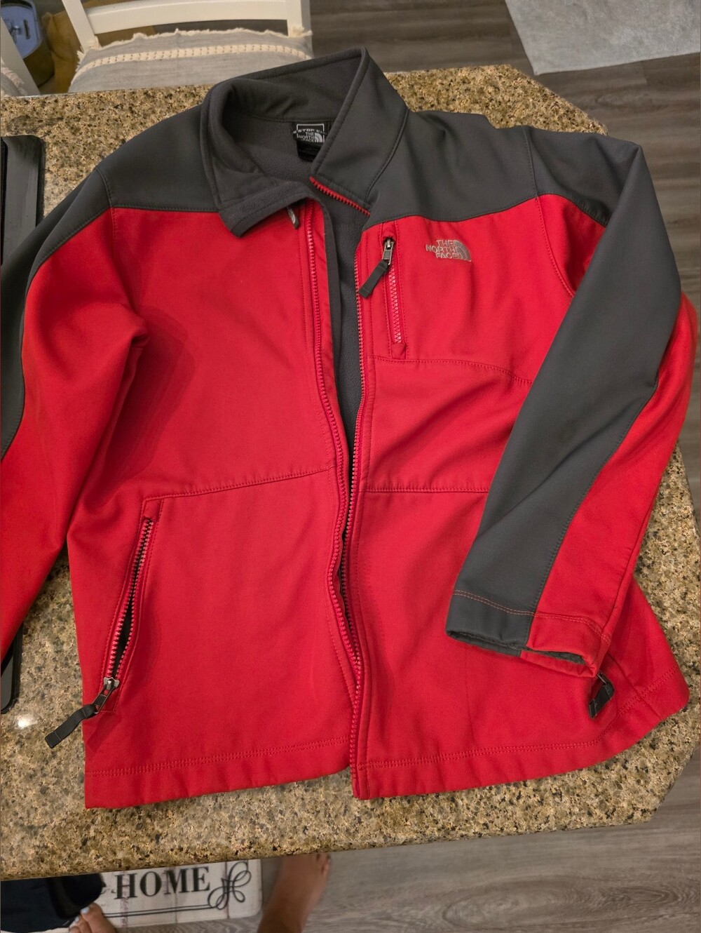 The North Face Men's Red and Gray Softshell Performance Jacket